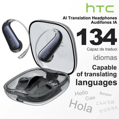 HTC NE38 Bluetooth V6.0 Earphone AI Translation Earbuds OWS Titanium-Wire Wireless Headphones HD Calls Ultralight Earhook