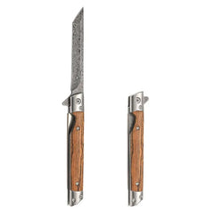 Multi-functional outdoor folding knife, high-hardness Damascus steel folding knife, portable fruit knife