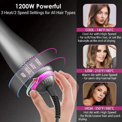 1PCS Hair Dryer Brush Blow Dryer Brush Straightener, 3-in-1 1200w