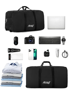 Outdoor Camping Picnic Equipment Storage Box, Tent Supplies Storage Box with Wheels, Large-Capacity Oversized Travel Bag