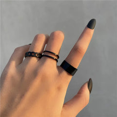 Silver Color Crystal Rings Set for Women, Cubic Zirconia Moon Arrow Flower Heart Finger Wedding Rings, Female Fashion Jewelry