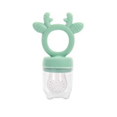 BPA Free Baby Fruit Food Feeder with Dust Cover Deer Silicone Teething Nibbler 3 Colors Toddler Vegetable Feeding Pacifier Teether Toy