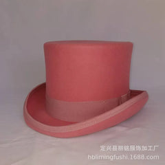 100% Wool Magic Top Hat & President Derby, Felt Jazz Cap & Equestrian Style, Gentleman Formal Hat Collection