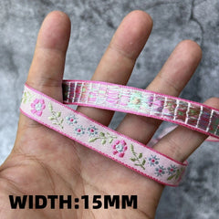 5 Yards 1~3CM Geometric Flower Designs Are Selling Well Embroidered Jacquard Ribbon Decorative Clothing Dog Chain Curtains