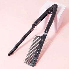 Straight hair brush, V-shaped straightener, straighten hair, suitable for hair salons, special for real hair wigs