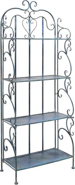 Outdoor Plant Stand,  4-Tier Metal Plant Stand Baker’s Rack, Decorative Patio Garden Storage