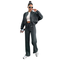 Fashion Two-piece Women's White Sports Suit Loose Sports Shirt+casual Pants Sets Sportswear Women Clothes Tracksuit Women Outfit