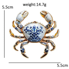 Wuli&baby Blue-and -White Porcelain Collection Animal Brooches For Women Unisex Goat Cat Butterfly Birds Party Office Brooch Pin