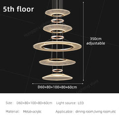 Living Room Pendant Light Duplex Staircase Pendant Light Villa for Dining Table Hanging Lamp Living Room Chandelier
