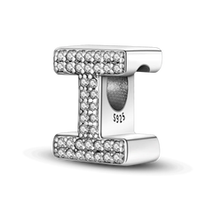 Fit Original Bangle Bracelet DIY A-Z Alphabet Charms Bead 925 Sterling Silver CZ Zircon LOVE Letter Dangle Pendant Jewelry Gift
