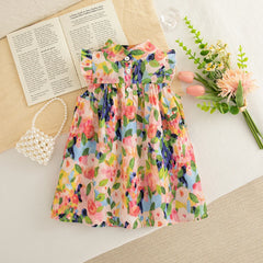 Baby Girl Floral Dress Summer New Cool And Breathable Children'S Sleeveless Clothes (3 Months -3 Years Old)