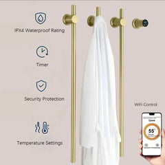 Modern Electric Heated Towel Rack Wall Mounted Bathroom Towel Warmer Heated Towel Rail Heater 3Bars Stainless Steel 220V/110V