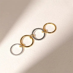 A Niche Two-Color Four-Ring Copper Jewelry Ring, Hypoallergenic, Ins