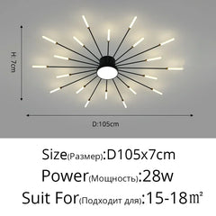 Modern Minimalist Stylish LED Ceiling Chandelier Lamps Design Art Suspension Pendant Lights Home Decor Items Living Room Bedroom