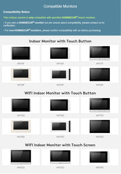 (not Standalone) Homsecur M6-Ahd 2MP 1080p Doorbell Camera for XSL