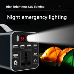 PURFIELD 150W 156Wh Portable Power Station 110V/220V Solar Generator Outdoor Emergency Mobile Power Bank For Camping Power LED