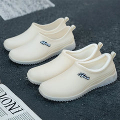 Ladies' fashionable new style waterproof shallow-toe anti-slip rain shoes, wear-resistant kitchen thick-soled short-tube work ru