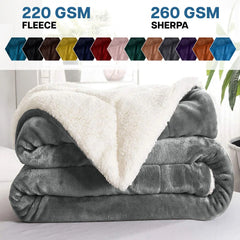 Multi-size Warm Thickening Fleece Blanket Reversible Soft Fluffy Home Company Large Bed Double-layer Throw Blankets Gift