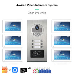 ANJIELO 2-12 Units Apartment Doorbell Video Intercom System Digital Frame Background Music Detection Preview NEW 2026