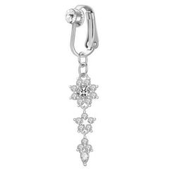 Clip On Belly Button Ring Butterfly Copper Zircon Pink Fake Belly Piercing Umbilical Navel Body Jewelry Trendy Fashion Style