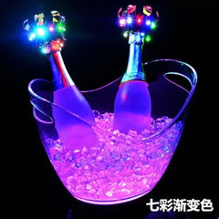 Unbreakable LED Ice Bucket Light Up Beverage Cooler for Wine Champagne and Cocktails at Bars and Nightclubs 2L 5L PS ABS