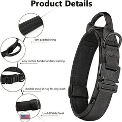 Tactical Dog Collar Military Nylon Heavy Duty K9 Collar Quick Release Buckle Adjustable Training Collar For Large Dogs