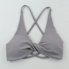 Sexy Slim Shoulder Straps Somfortable High Stretch Sports Underwear Gym Workout Breathable Detachable Yoga Bra