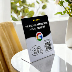 HACHANLUN Programmable NFC 215 QR code Google Review NFC Display rack 13.56Mhz Five Star Rating System Customer Feedback Tool