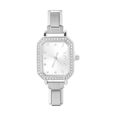 1PC 's Stainless Steel Round Simple Watch Bracelet Bangle for Friend