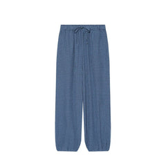 Women's Long Pants 2026 Summer New Style Red Plaid Drawstring Lantern Pants Long Pants Beach Vacation Casual Fashion