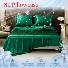 Summer Cooling Bed Sheet Breathable Comfortable Cooling Blanket Ice Silk Fabric Solid Color Flat Sheet Luxury Bedding Sheet