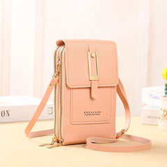 Women’s Mini Crossbody Handbag Purse, Touch Screen Phone BagS, Multi Card Zipper PU Leather Shoulder Bags for Daily Shopp Dating