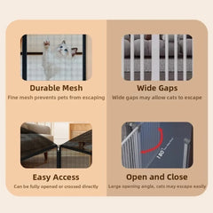 New Metal Mesh Dog Barrier Fences Breathable with Zipper Net Stairs Gate Easy to Install Folding Dog Safety Fence for Cats Dogs