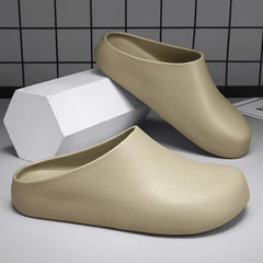 Home Outdoor Clogs for Men, All-Season Non-Slip Waterproof Half-Slippers, Chef Shoes for Work and Outdoor Wear