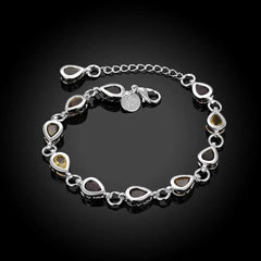 Wholesale 925 Sterling silver Noble charm Bracelets Zircon chain crystal Jewelry fashion for women wedding lady cute