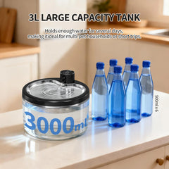 3L Cat Water Fountain Automatic Filter Pet Water Purifier 4000mAh Long-lasting Battery and Silent Pump with Stainless Steel Tray