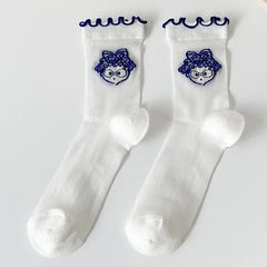Transparent Crystal Silk Socks Women Fashion Ultra-thin Summer Harajuku Crew Socks Flower Streetwear Elastic Long Mesh Socks