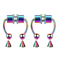 Women Fake Piercing Nose Ring Hoop Septum Non Piercing Nose Clip Rock HipHoop Stainless Steel Magnet Fashion Punk Body Jewelry
