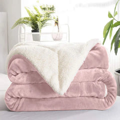 Multi-size Warm Thickening Fleece Blanket Reversible Soft Fluffy Home Company Large Bed Double-layer Throw Blankets Gift