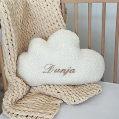Personalized Name Lambswool Baby Pillow Cloud Shape Home Decor Sofa Decorative Cushion Throw Pillow Car Seat Chair Bed Couch