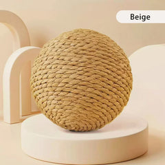 Interactive Sisal Cat Scratching Ball Toy For Kitten Teeth Cleaning Anti Bite 10CM Super Big Cat Ball Sounding Toy Pet Supplies