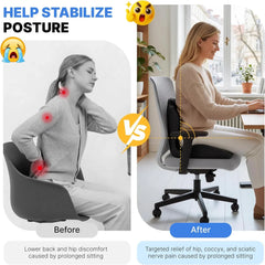 Seat Cushion for Office Chair Ergonomic Memory Foam Seat Cushion with Back Support for Stress Relief Lumbar Support Car Office