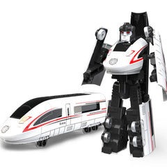 BKK Alloy Deformation Robot Train Engineering Vehicle Dinosaur Green Leather Train Toy