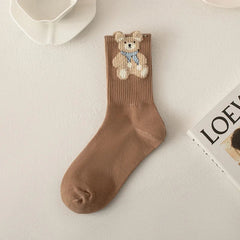 Women Socks Cotton Animal Print Autumn Winter Ladies Sock Fashion Cute Bear Calcetines Harajuku Calcetines Mujer Gift For Girls