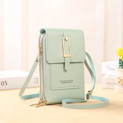 Women’s Mini Crossbody Handbag Purse, Touch Screen Phone BagS, Multi Card Zipper PU Leather Shoulder Bags for Daily Shopp Dating