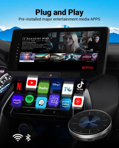 OTTOCAST P3 OttoAibox CarPlay AI Box Wireless Android Auto Smart TV Box Car Accessories for Benz Audi Kia Hyundai VW Toyota