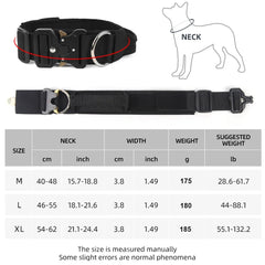 Tactical Dog Collar for Medium to Large Dogs 8 Colors Pet Collar Durable Comfortable Harness for Training And Control