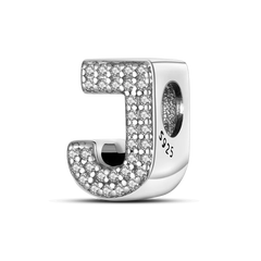 Fit Original Bangle Bracelet DIY A-Z Alphabet Charms Bead 925 Sterling Silver CZ Zircon LOVE Letter Dangle Pendant Jewelry Gift