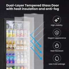 Commercial Upright Beverage Refrigerated Display Cabinet Refrigerator and Freezer Fresh-Keeping Vertical Single Door