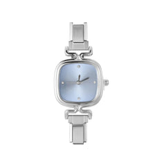 1PC 's Stainless Steel Round Simple Watch Bracelet Bangle for Friend
